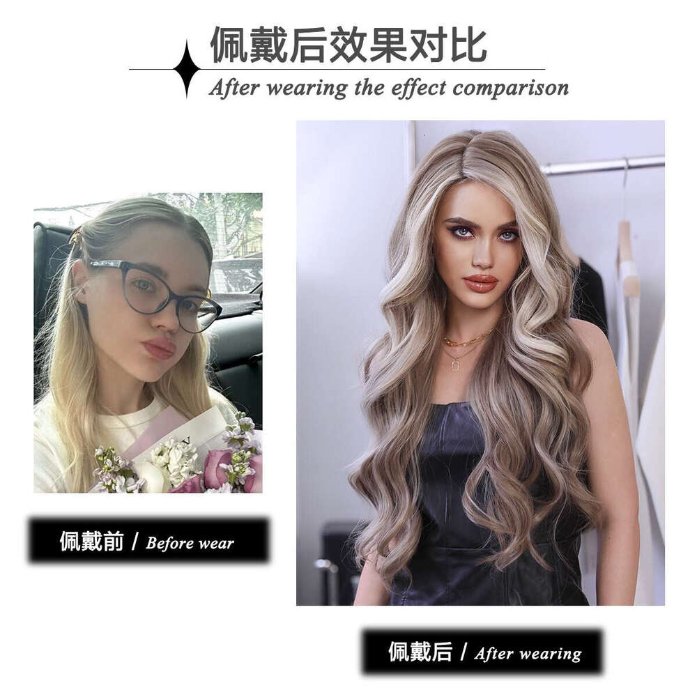 Small T Synthetic Lace Grey And White Wave Wig, Full Head Cover T-Part Lace Wig