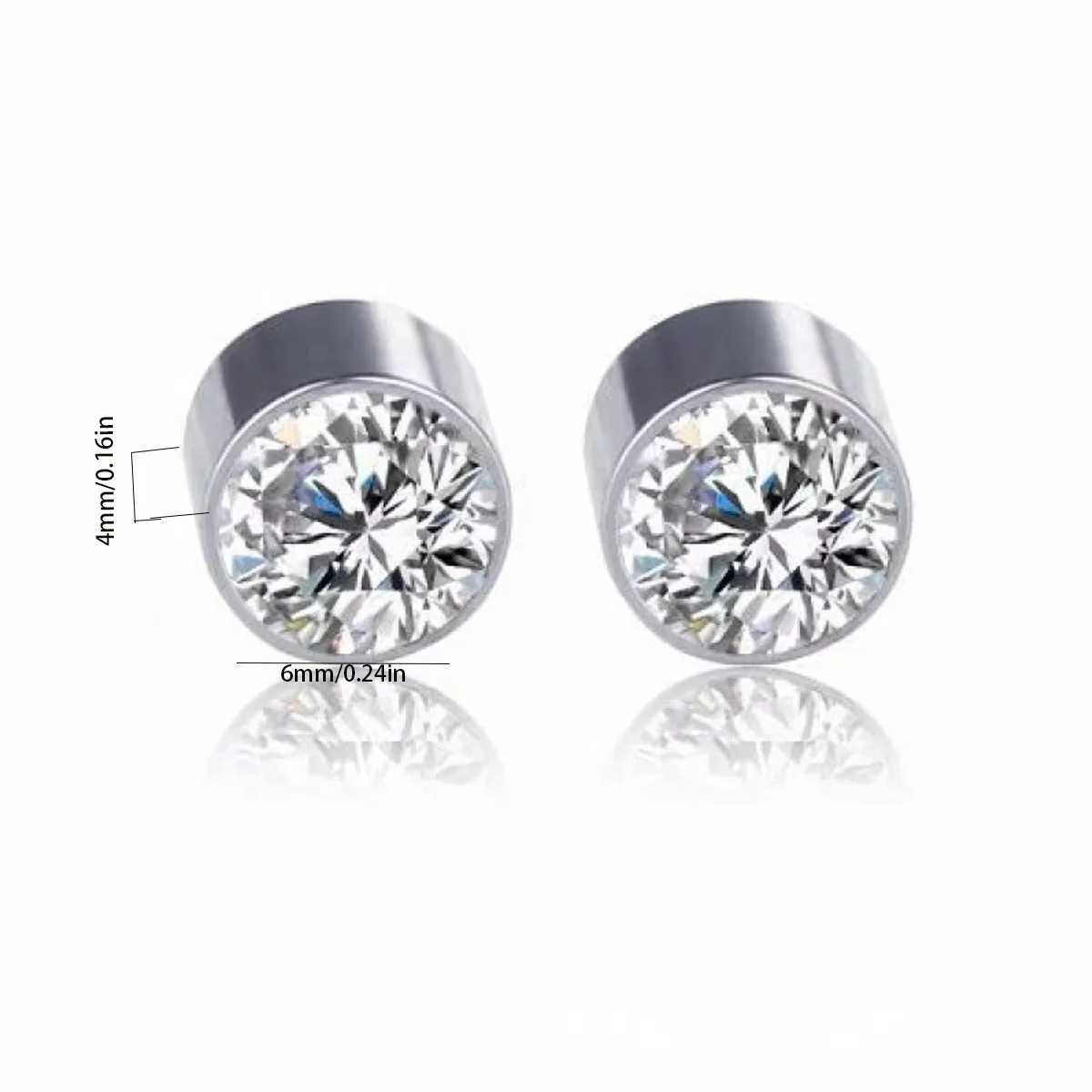 1 pair of magnetic stud earrings with fake perforations nose studs crystal earrings punk clip zircon magnetic studs no perforations jewelry gift W2410