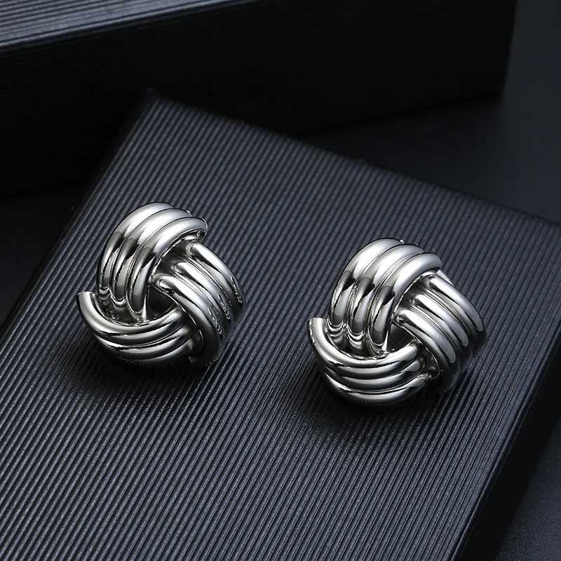 ZA retro non perforated clip earrings with gold geometric metal earrings suitable for womens wedding parties Bijoux Brincos jewelry W241017