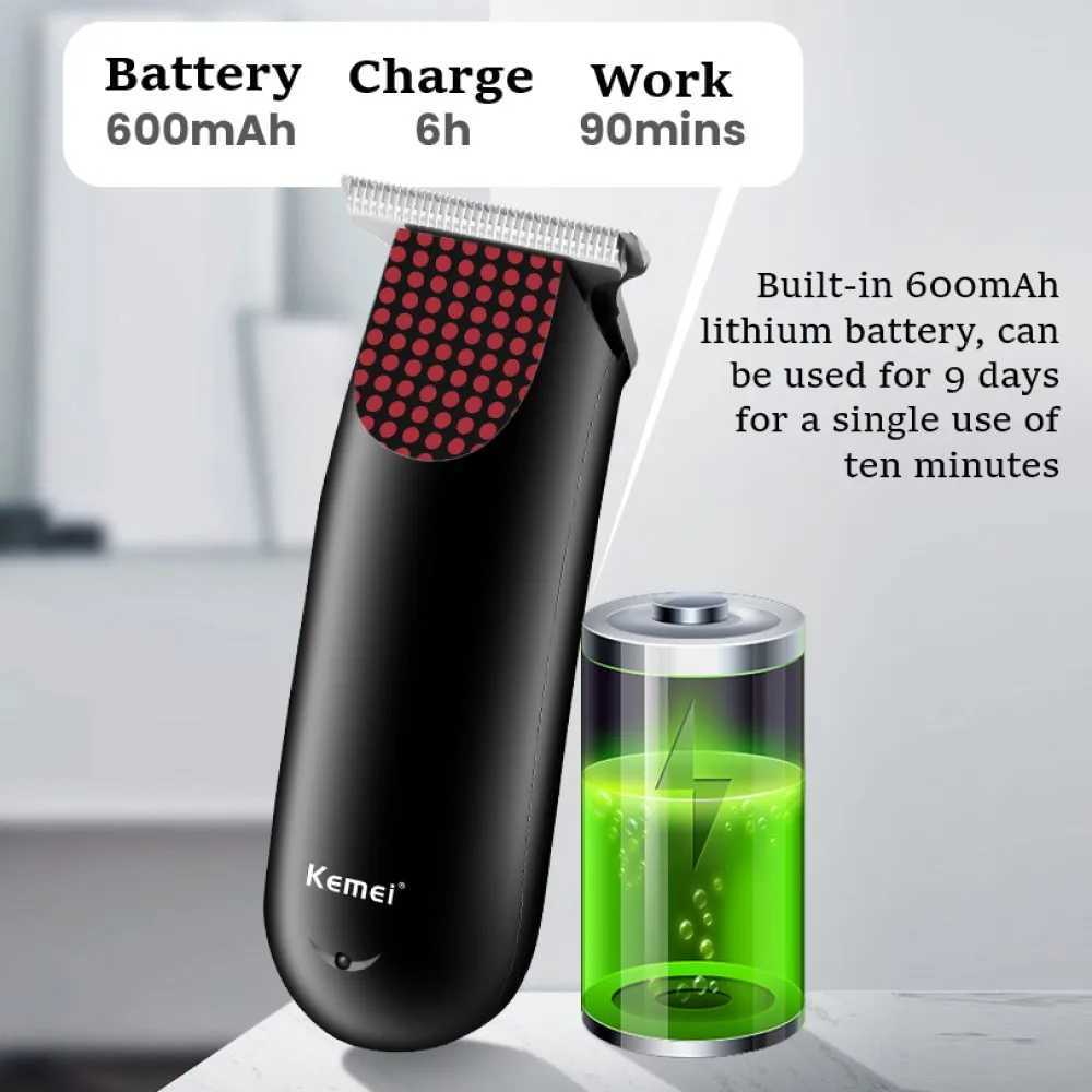 KM-889 Rechargeable Professional Pocket Cordless Hair Clipper Compact Mini Electric Beard Trimmer Small Portable W241017