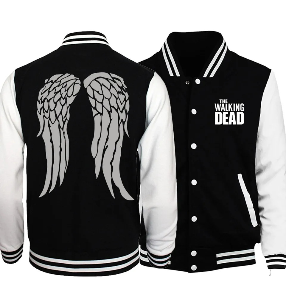 The Walking Dead Women Men Bomber Jacket Outerwear Streetwear Hip Hop College Baseball Uniform Casual Sportswear