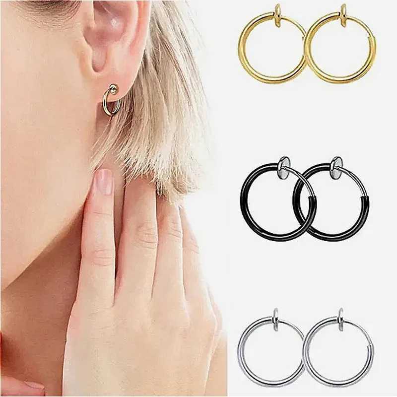 Non perforated earring clip expandable earring mens earring clip classic hip-hop ring earring bone buckle earring accessory W241017