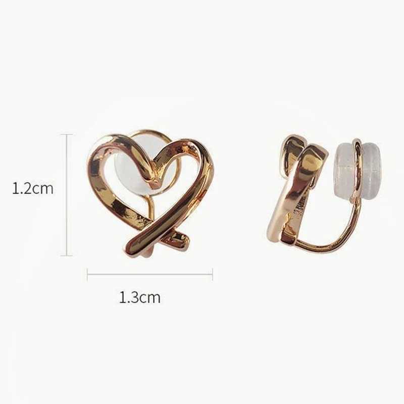 Minimum Irregular Hollow Heart shaped Clip Earrings Womens Silicone Ear Clips Non Perforated Stud Earrings Fashion Earrings Jewelry W241017