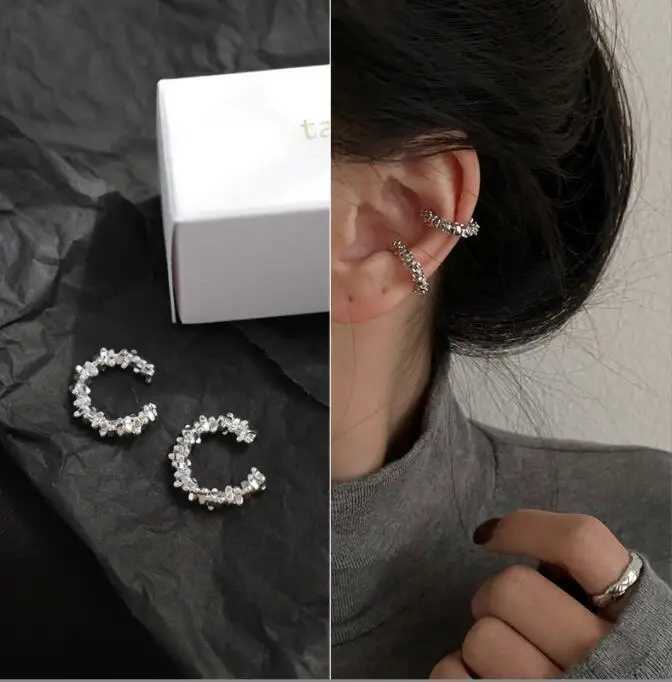 Minimum size earmuff clip womens unperforated earmuffs unperforated Puck Rock retro crystal earmuffs jewelry girl W241017