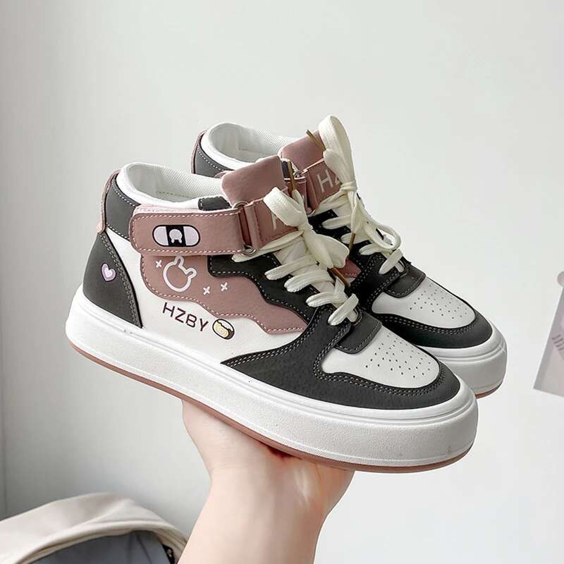 Girly Sneakers: Autumn Winter High Top Panda Shoes for Teenage Girls, Cute Women's hot Kawaii Trend Ladies Sports Sneakers