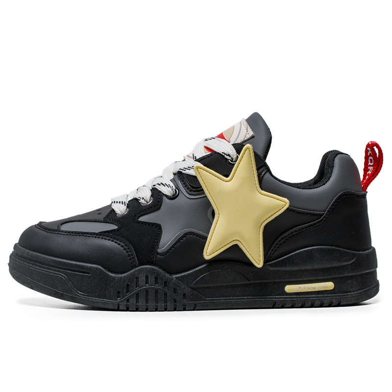 Autumn Winter New Men's Low Cut Thick Soled Pentagram Versatile Casual Board Shoes