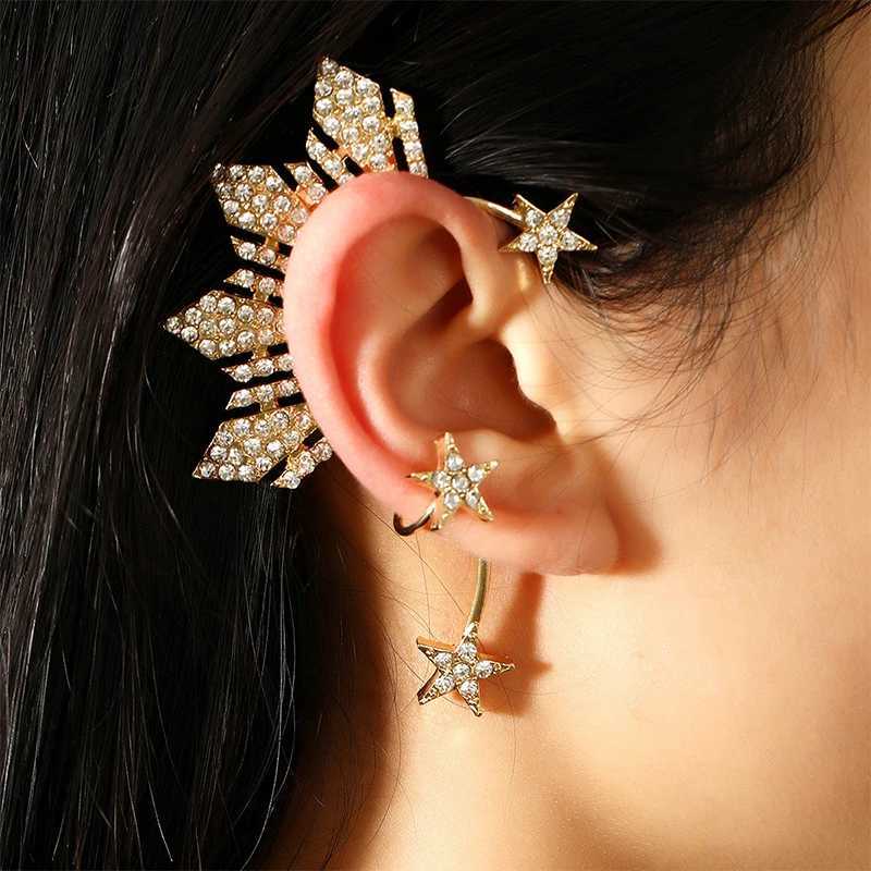 1 piece of Rhinestone star ear clip non perforated ear sleeve clip pearl Katharina gray U Miss ear sleeve inspiration Samsung and Sun W241017