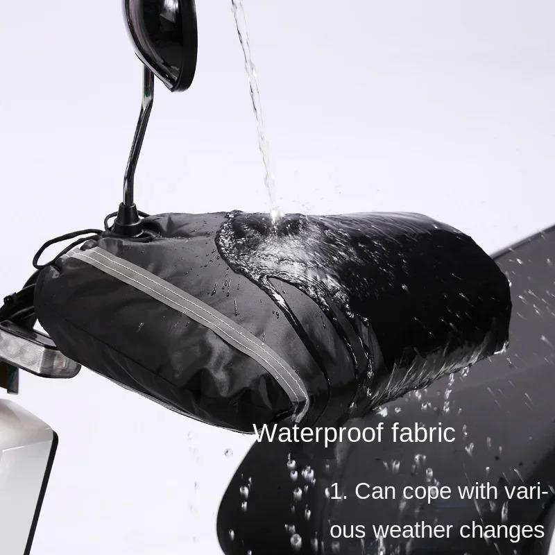 Waterproof Motorcycle Handlebar Gloves Winter Hand Protector Windproof Liner Warm Motorbike Scooter Handle Cover 2pcs 241007 S25118