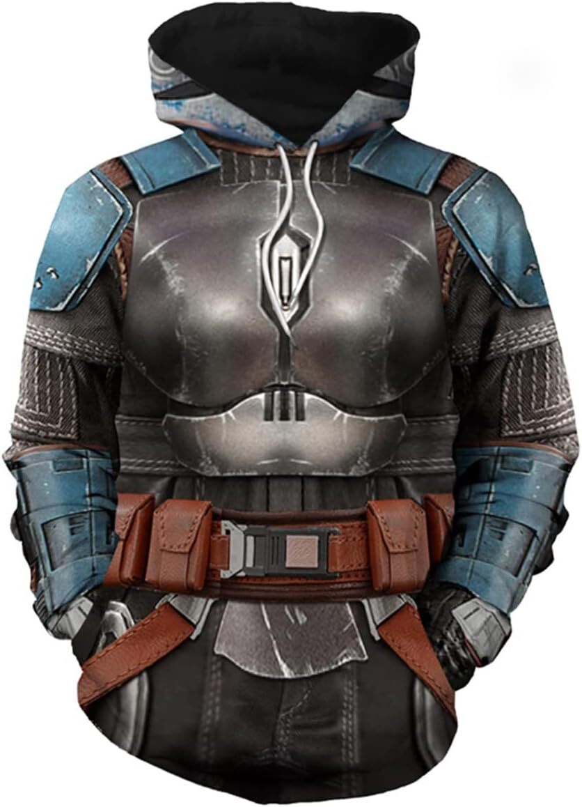 Hoodie for Mens Womens Mens Fett Bo-Katan Kryze Sweatshirt 3D Printed Battle Costume Cosplay Halloween Hooded Pullover Hoodies Graphic Hoodies sweatsh