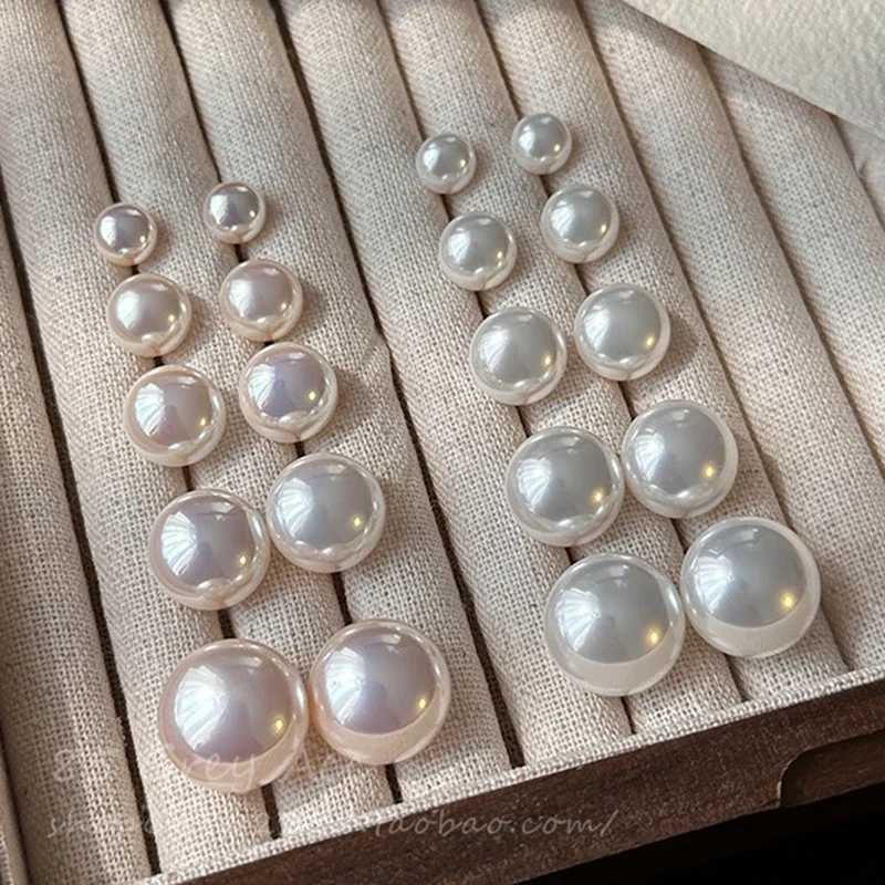 Vintage white pearl earrings new French ear clips fashionable mosquito coil holder womens earlobe free jewelry accessories gifts W241017