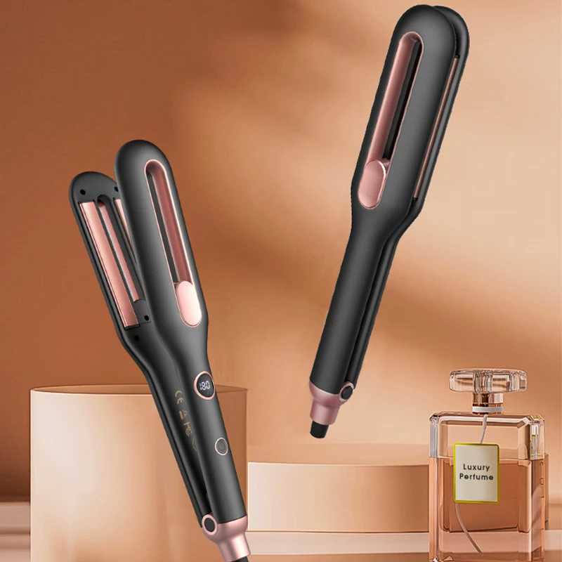 Hair Straightener Curler 2 In 1 Ceramic Plate Flat Iron Fast Heat Up Electric Hair StraightenerXJ241016