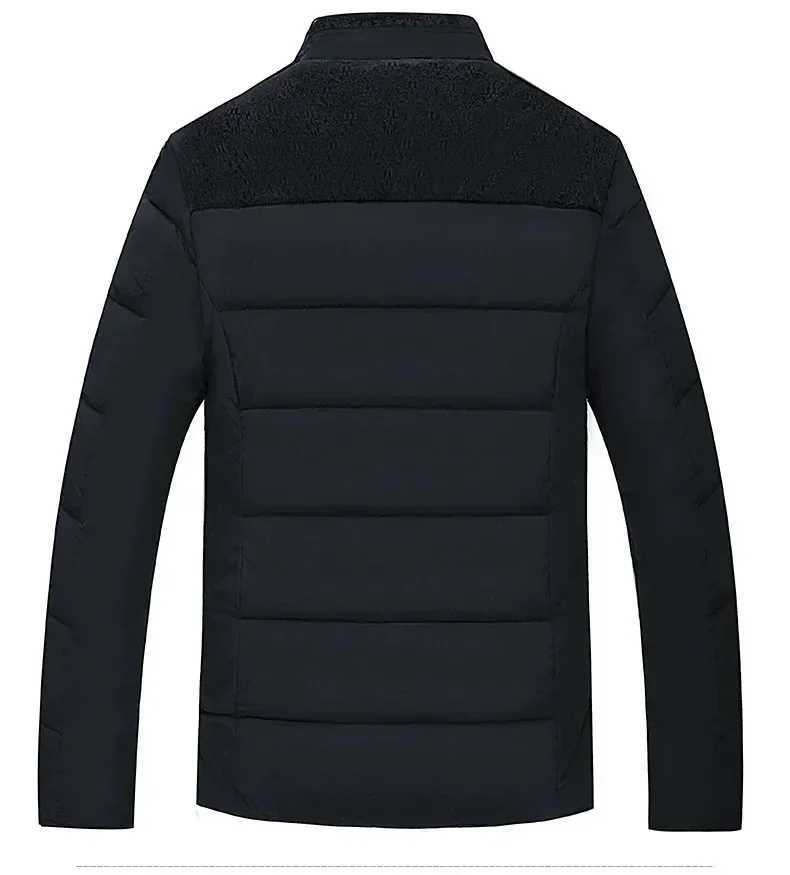 Mens Plush Thickened Parkas Stand Collar Winter Jacket Mens Parker Coat Winter Warm Thick Zipper Coat Padded Overcoat for MenXJ241017