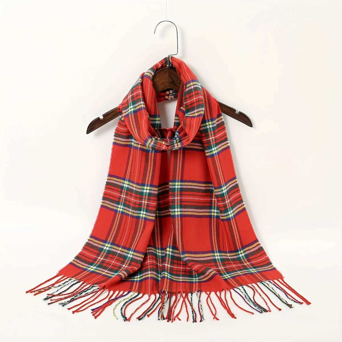 Long scarf thin plain tassel shawl mature warm windproof neck casual outdoor unisex scarf X241017