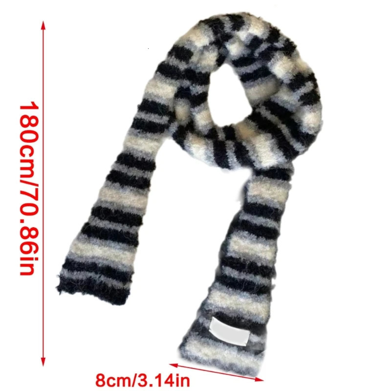 Knitted tight scarf womens striped collar hanging basket handbag womens handbag handbag 241017