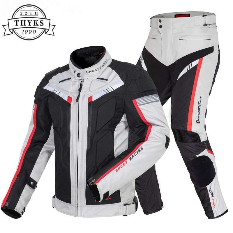 Motorcycle Set Men's Warm Waterproof Jackets+Wear Resistant Pants 2 Piece Suit Outdoor Motobiker Racing Anti-Fall Motocross Sets