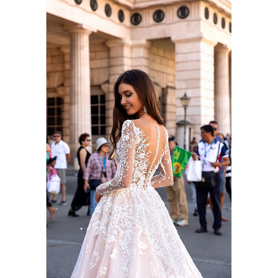 Boho Modest Wedding Beach Dress O Neck Sleeves A E Long Tulle Plus Size Wedding Dresses Bridal Gowns Vestidos De Novia es