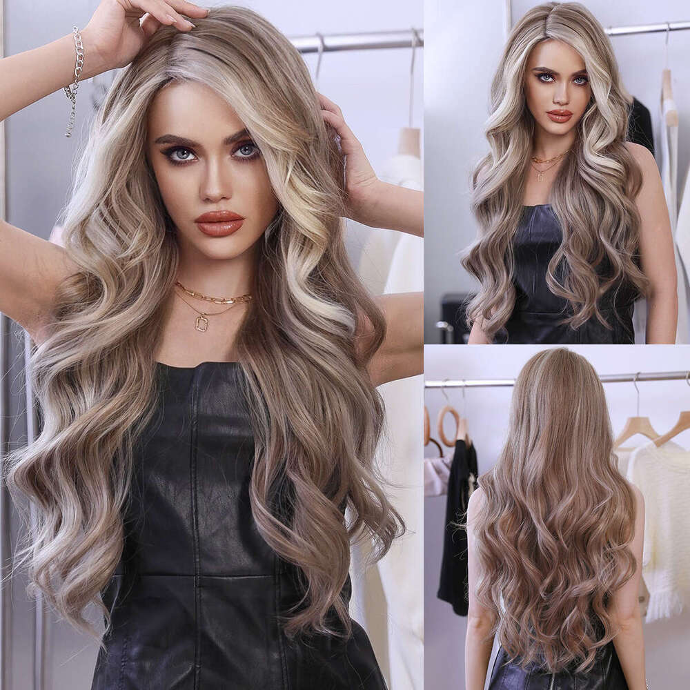 Small T Synthetic Lace Grey And White Wave Wig, Full Head Cover T-Part Lace Wig