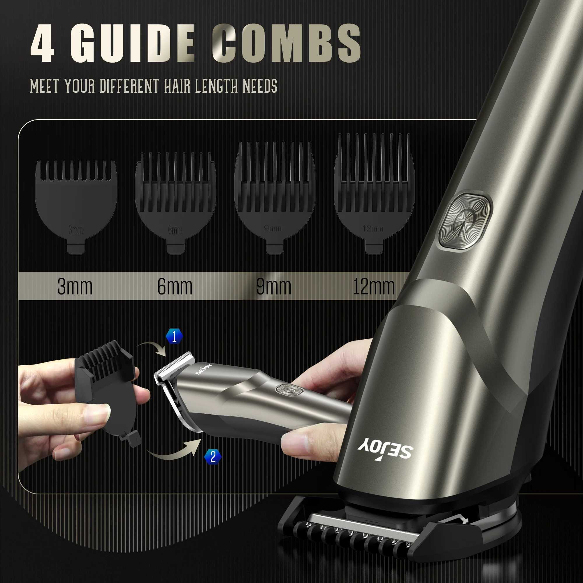 Joy professional mens electric hair clipper beard trimmer hair clipper cordless mens electric hair clipper shaving machine trimmer W241017