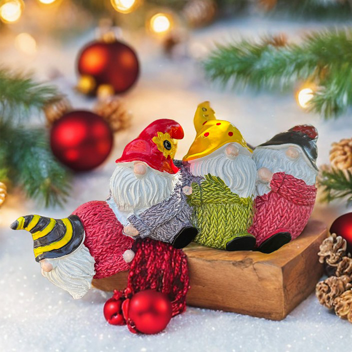 Christmas Christmas Decorations Bookshelf Collectible Gnome Characters Resin Statue Home Decoration