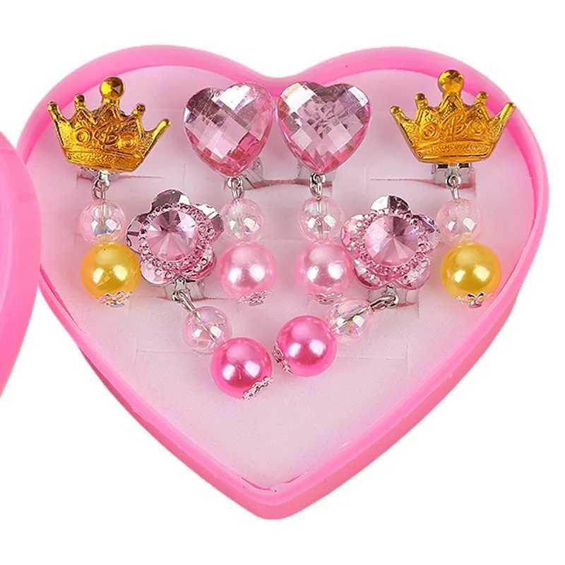 1 set of mini cute animal flower ear clips suitable for hypoallergenic girls non perforated acrylic childrens earrings painless W241017