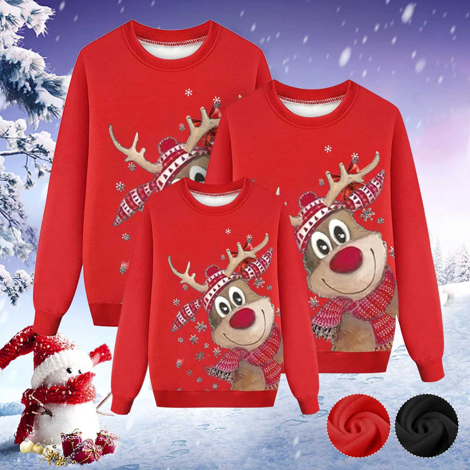 Ugly Christmas Sweater Family Set Deer Print Mens Childrens Sweater Family Christmas Knitted Top W241015