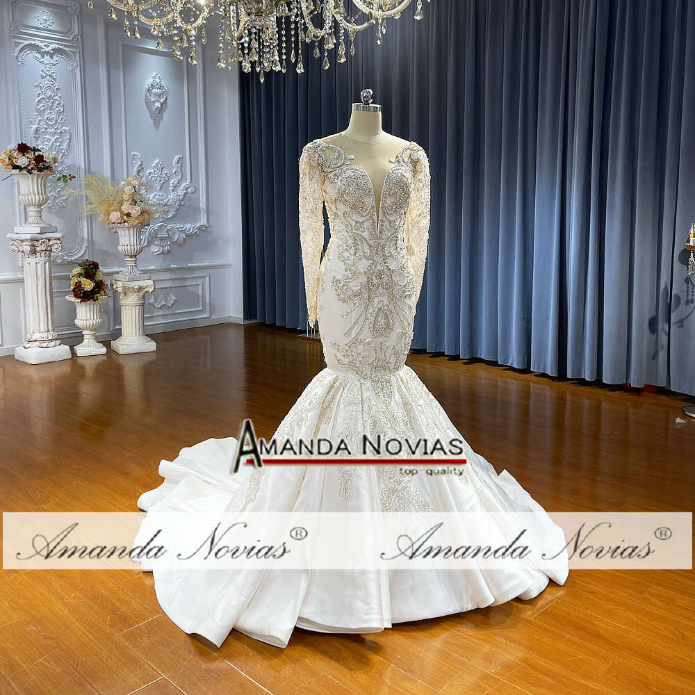 Crystal Satin Mermaid Wedding Dress