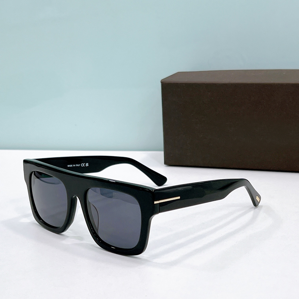 Fausto Sunglasses Square Black Grey Smoke 0711 Men Women Stylish Glasses Summer Sunglasses UV400 Eye Protection with Case