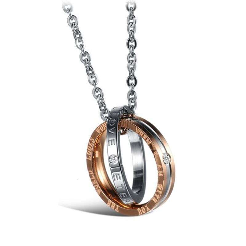 Eternal /1Pc 2 Pcs Love Buckle Couples Pendant Necklace Titanium Steel Christmas Gift