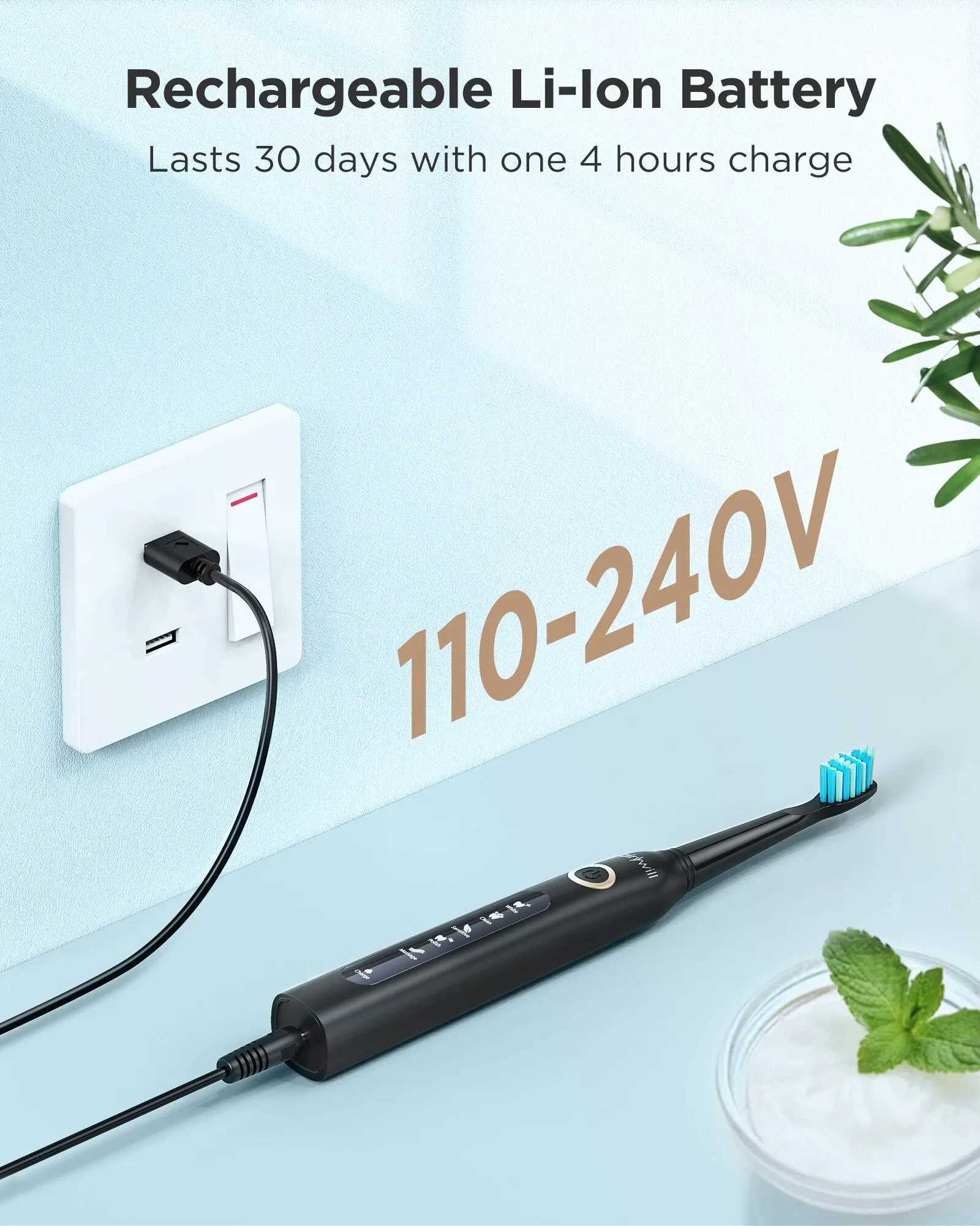 Fairywill electric sonic toothbrush USB charging FW-507 rechargeable waterproof electronic toothbrush replaced with human head M241017