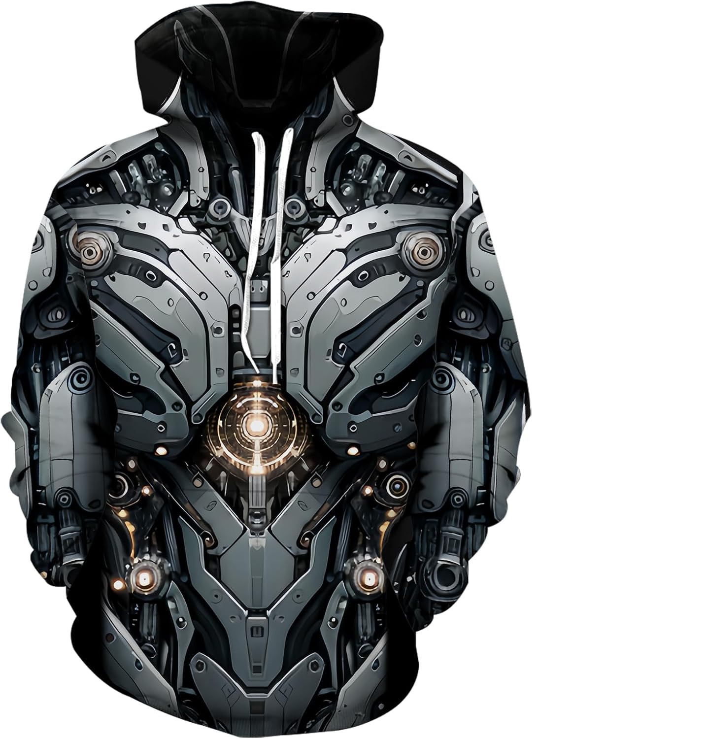 Hoodie for Mens Womens Unisex Graphic Hoodies, 3D Novelty Pullover Sweatshirt, Xmas Men Women Teen Boy Gifts, Black White Galaxy Print Flag Graphic