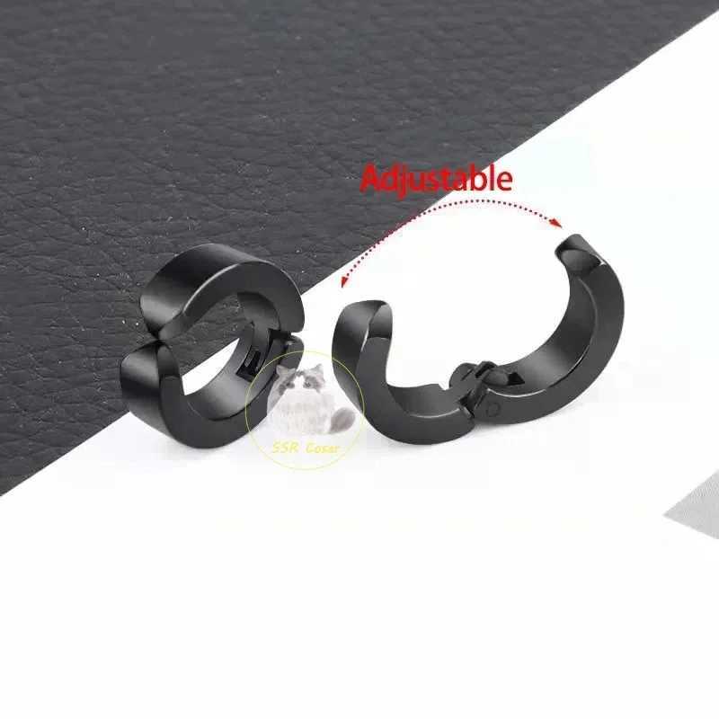 Home>Anime>Chainsaw>Yoshida Hirofumi Role Playing Earclip Earrings>Womens Punk Black Non Perforated Fake Earrings New Fashion Jewelry W241