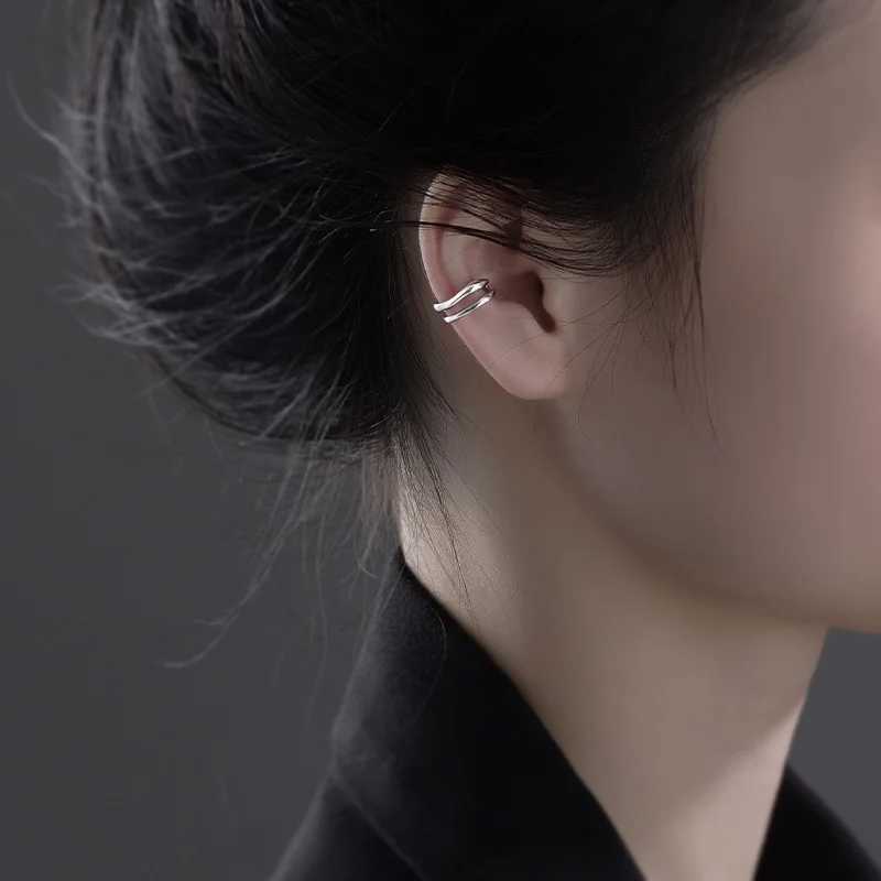 1Pc ear sleeve earrings non perforated double-layer cuff ear clips womens fake ear clips simple Y2K jewelry 2024 new model W241017