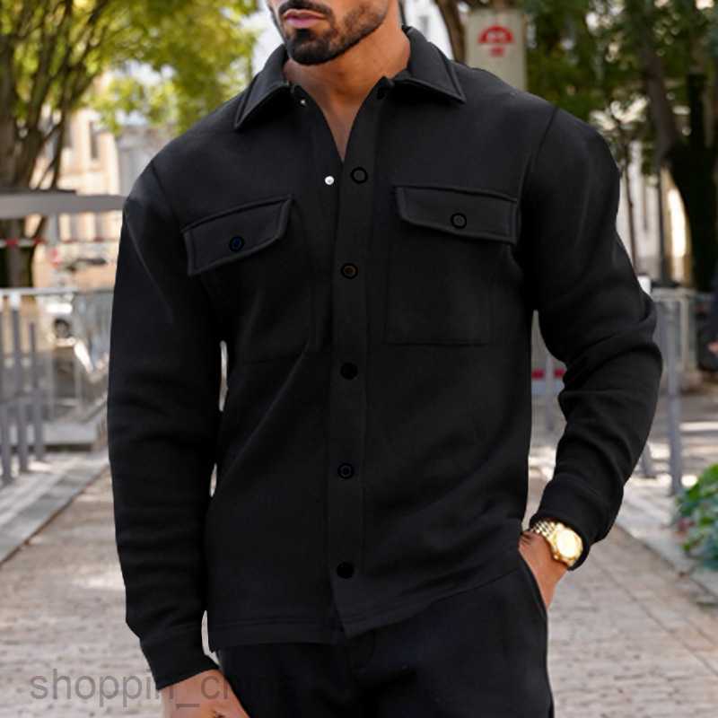Men's Jackets Coats Winter Casual Men's Velvet Collar Top Single breasted Solid Color Slimming Jacket