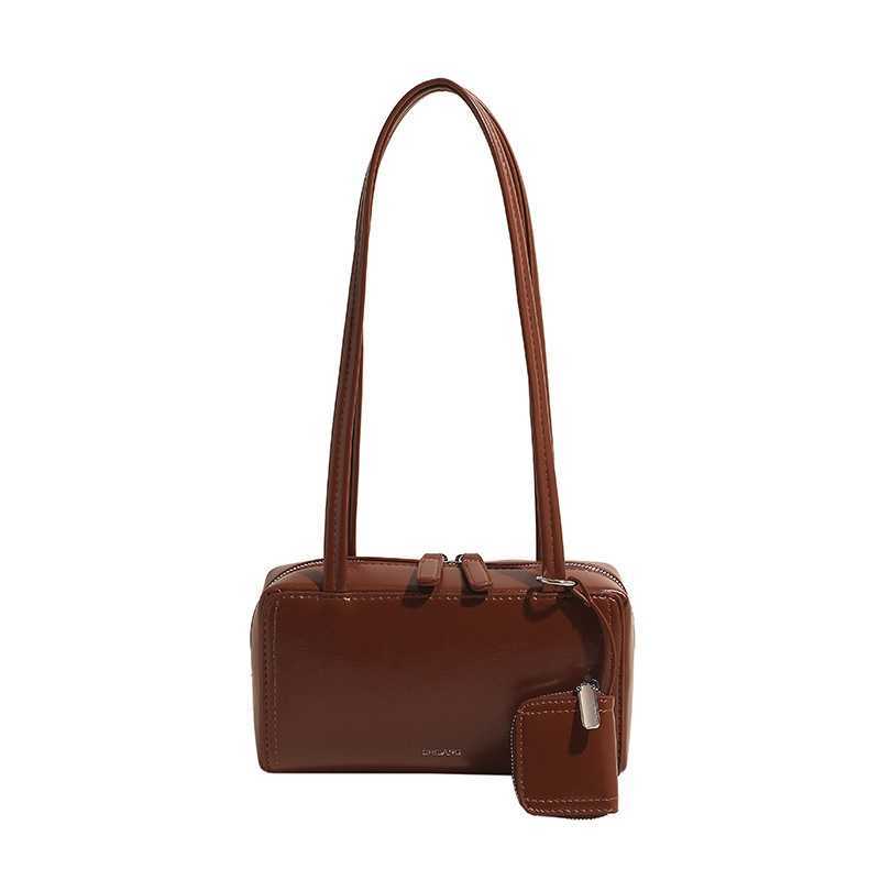 2024 new womens single shoulder and armpit bag simple mother and child bag handbag temperament 1version niche design small square bag Y241017