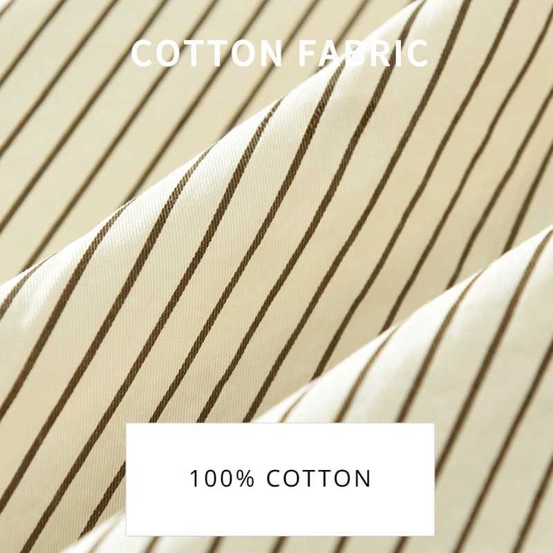 2024 Spring New 100% Cotton Simple Striped Long Sleeve Shirts for Men Clothing Solid Color Loose Soft White Shirt CM6968 LX241017