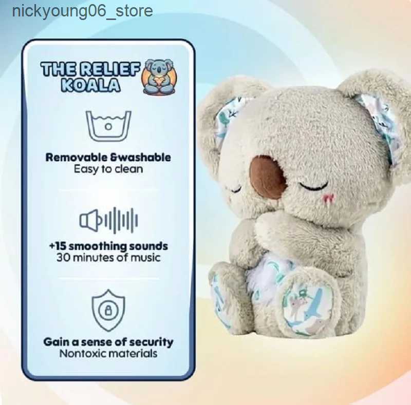Baby Toy Cute Soothing Koala Bear Sleep Toys for Kids Baby Calming Anxiety Relief Breathing Koala Toy Sleep Buddy Plush Doll With Lights L240910