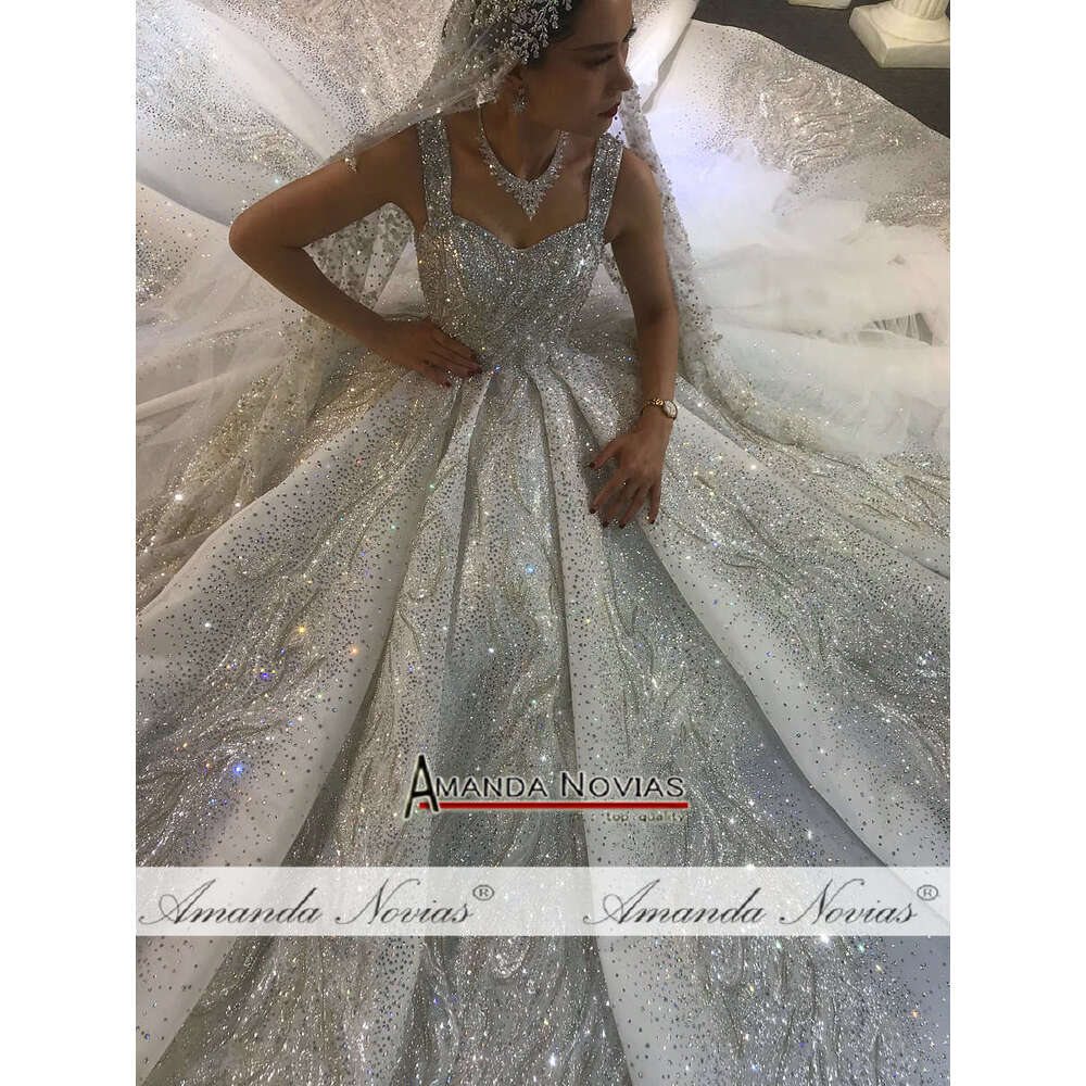 Dubai Heavy Beading Wedding Sparkg Bridal Dress Amanda Novias Brand Real Work