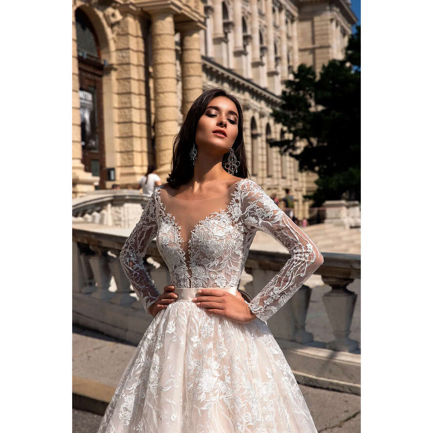 Beach Boho Wedding Modest Dress O Neck Sleeves Backless A E Long Lace Plus Size Wedding Dresses Bridal Gowns Vestidos De Novia es