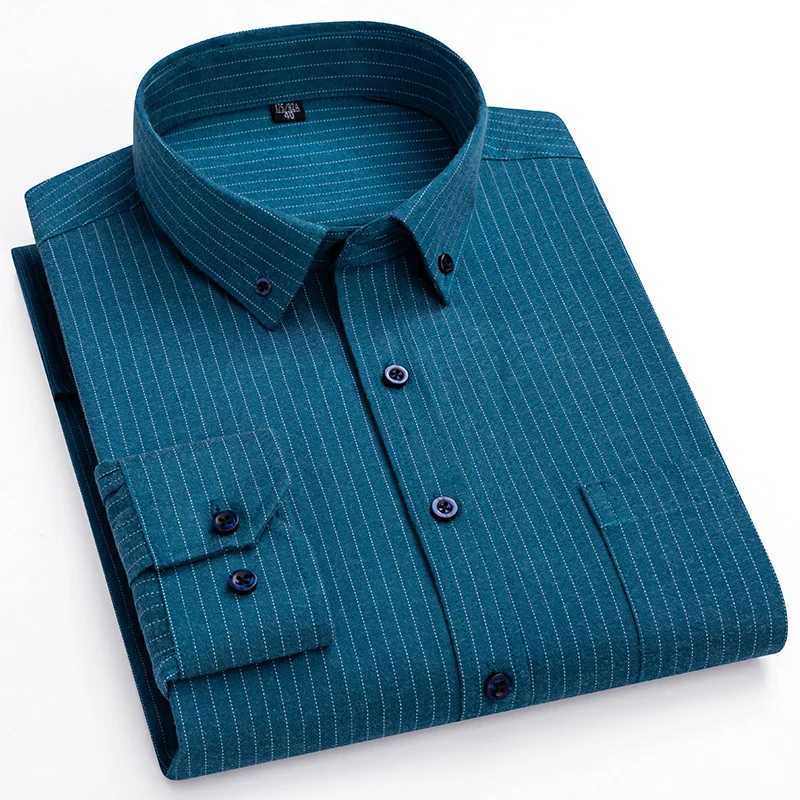 100% Cotton Mens Shirt Long Sleeve Flannel Classic Versatile Soft Breathable Casual Fashion Business Mens Social Shirt S-7XL LX241017