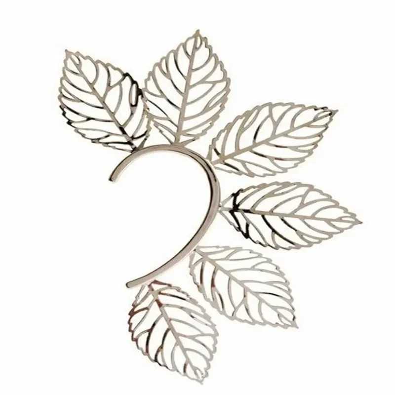 Delysia King Fashion Women Exaggeration Leaf Ear Clip Cute Non Perforated Hollow Large Earrings W241017