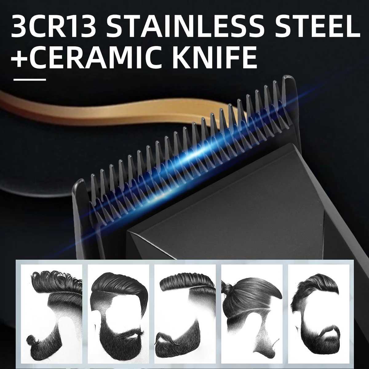 KIKIDO Professional Hair Clipper 6000 RPM Electric Hair Trimmer Adjustable Trimmer Clipper Cordless Hair Cutting Machine for Men W241227