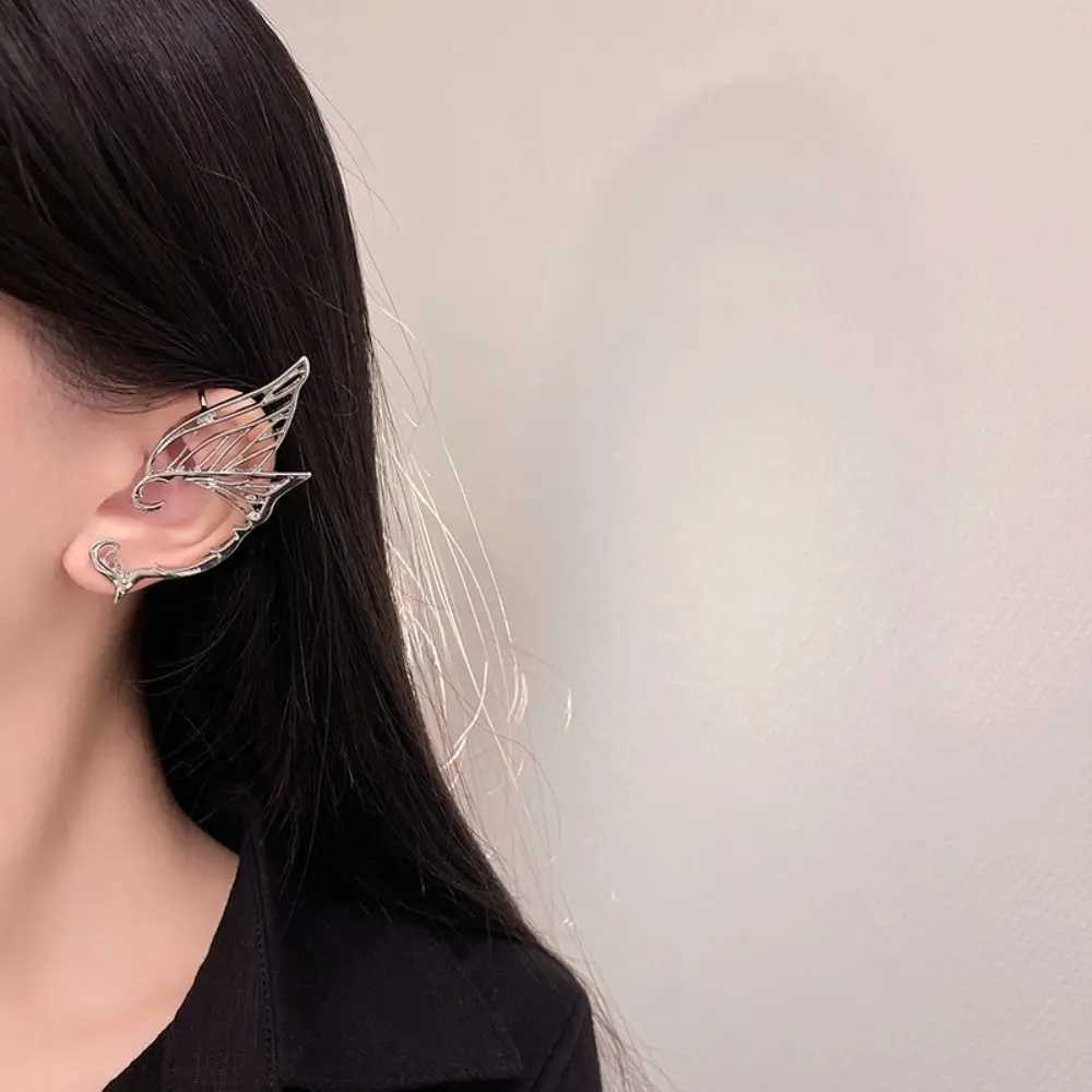 Single sided earrings leaf/right ear fairy ear cuffs elf ear clip antique gold earrings Gothic Halloween earmuffs W241017
