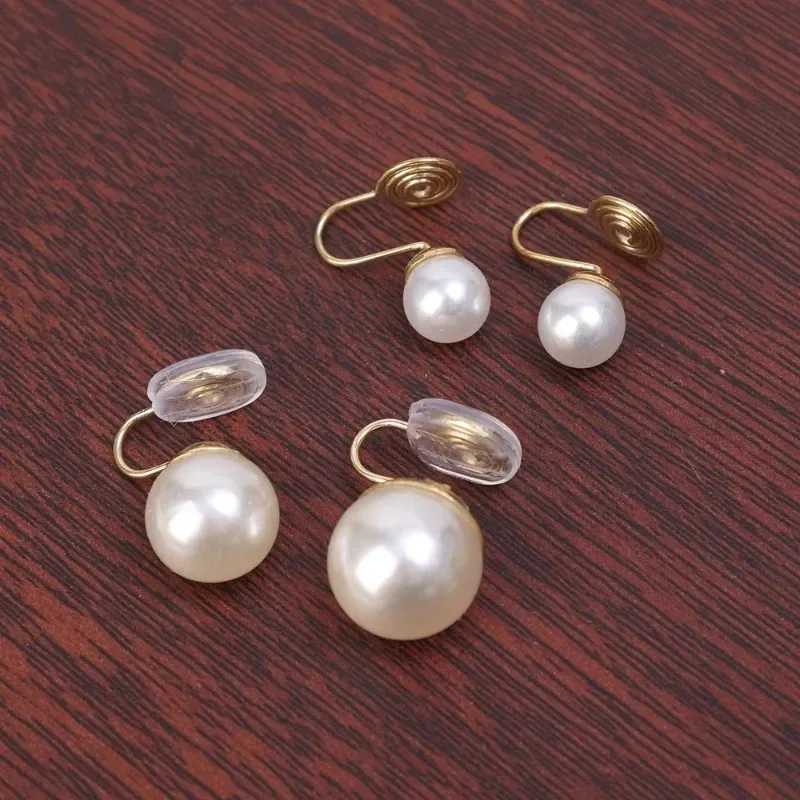 1 pair of pearl ear clip earrings fashionable earrings without ear holes simple ear sleeves fake perforations fashionable jewelry earrings W241017