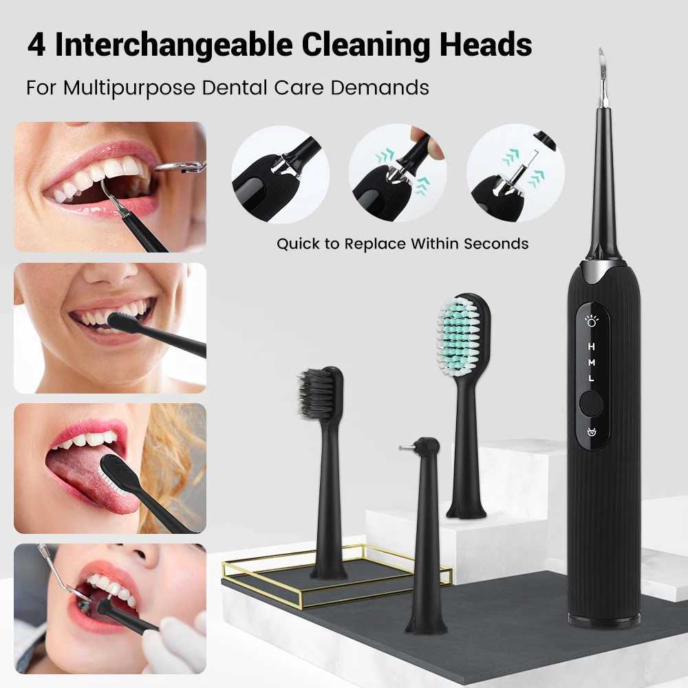 New Arrival Sonic Electric Dental Calculus Remover Tartar Plaque Pigment Cleaning Teeth Brush Whitening Kit Oral Hygiene Care G241017