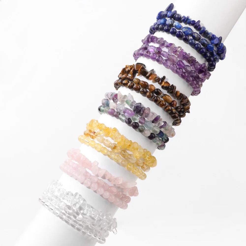3 pieces/set of irregular natural Labrador bead bracelets suitable for women genuine original quartz stone bracelets used for healing spiritual jewelr