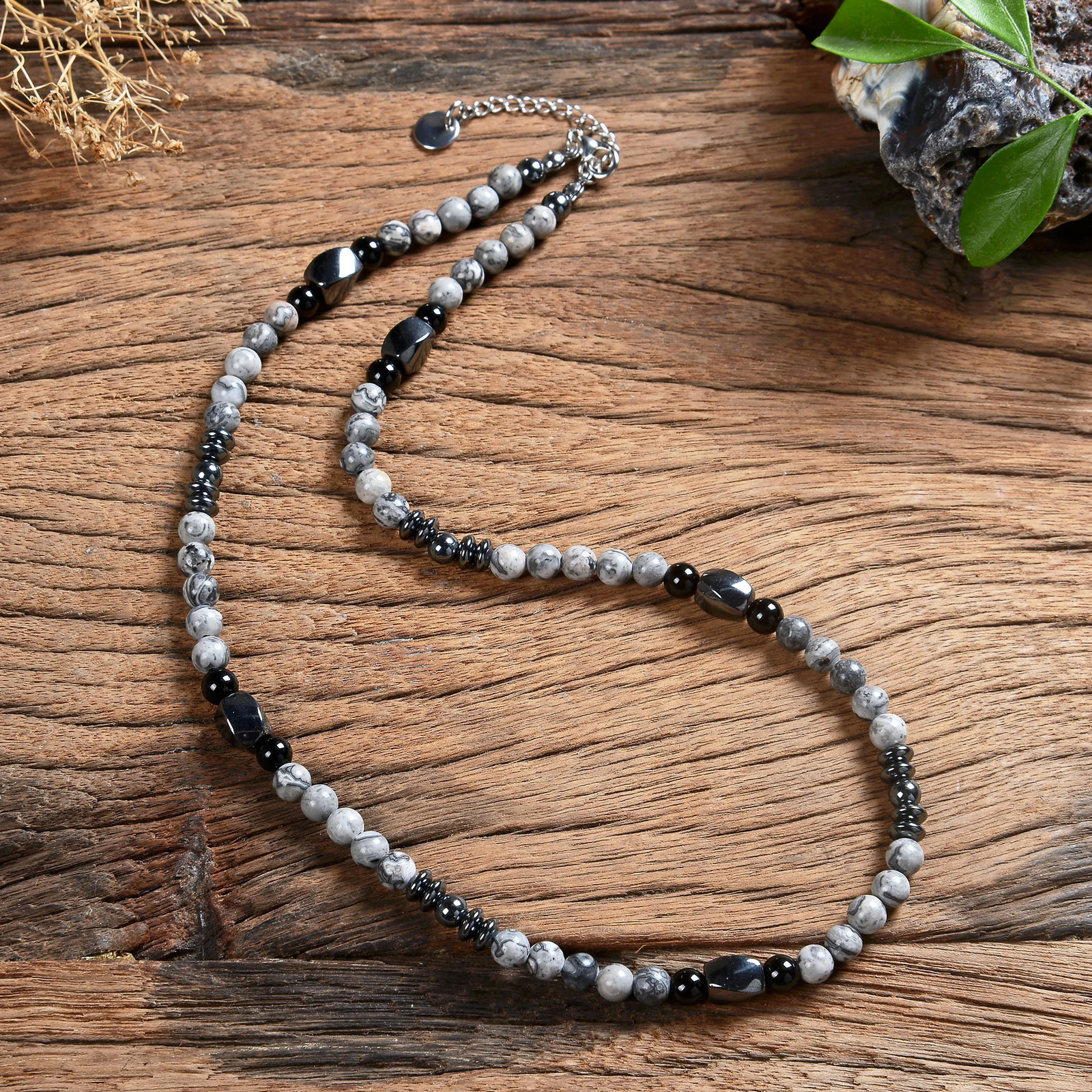 Natural Stone Retro Rural Bead Necklace Natural Coconut Shell Surfing Natural Tiger Eye Necklace Mens Tribal Gift 241017