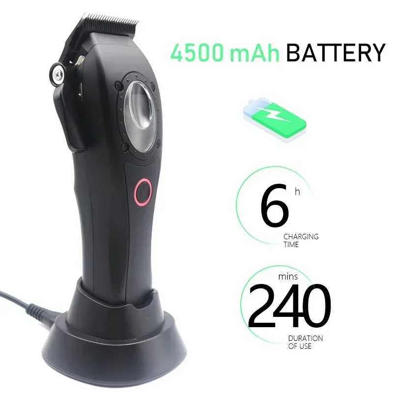 Professional Barber Electric Mens Trimmer with 8000RPM Seat Charging Large Capacity Battery DLC Coated Blade Barber W241017