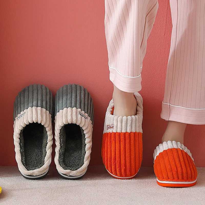 Large size 48 49 mens home slider womens winter warm slider couple woolen leather shoes new fashion casual soft sole plush sliderCL241017