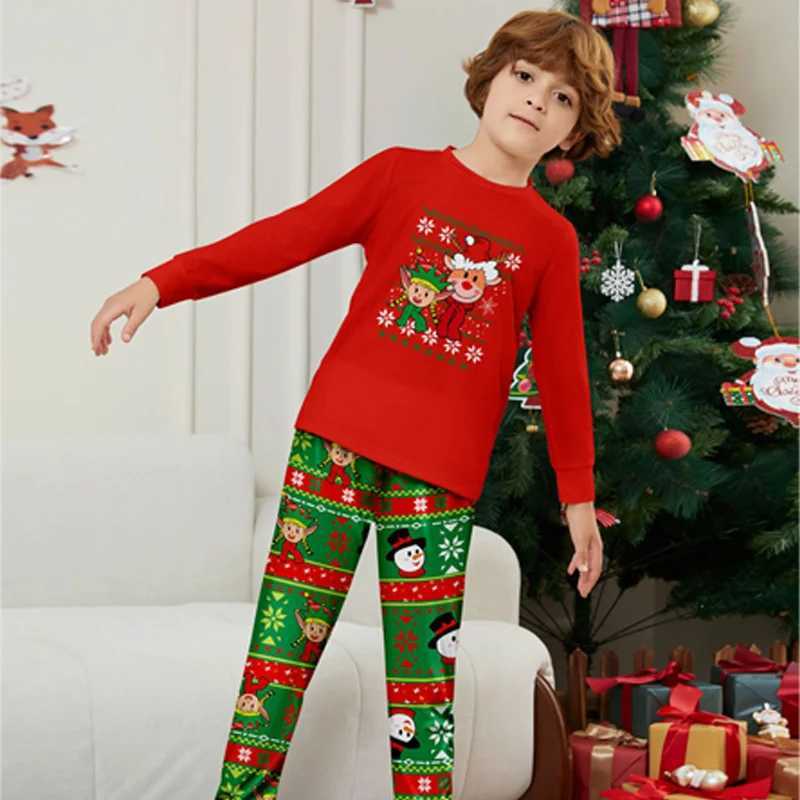 Christmas Family Matching Set Pajama Clothing Set Cartoon Deer Print Mother Children Baby Christmas Family Appearance Pajama W241015