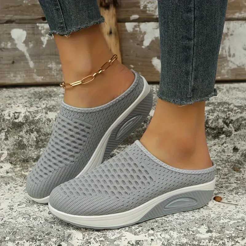 Womens wedge slider advanced slider retro anti-skid casual womens platform retro shoes oversize orthodontic diabetes sandals Y241017
